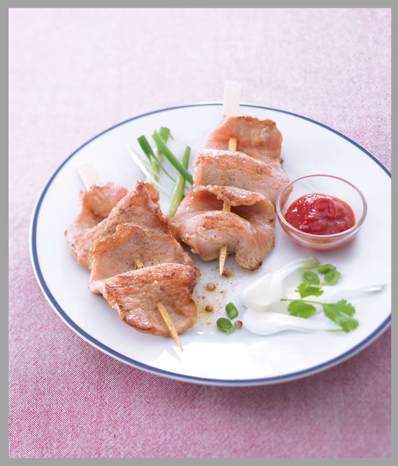 Photo de/du Brochettes de porc aux épices façon asiatique par WW